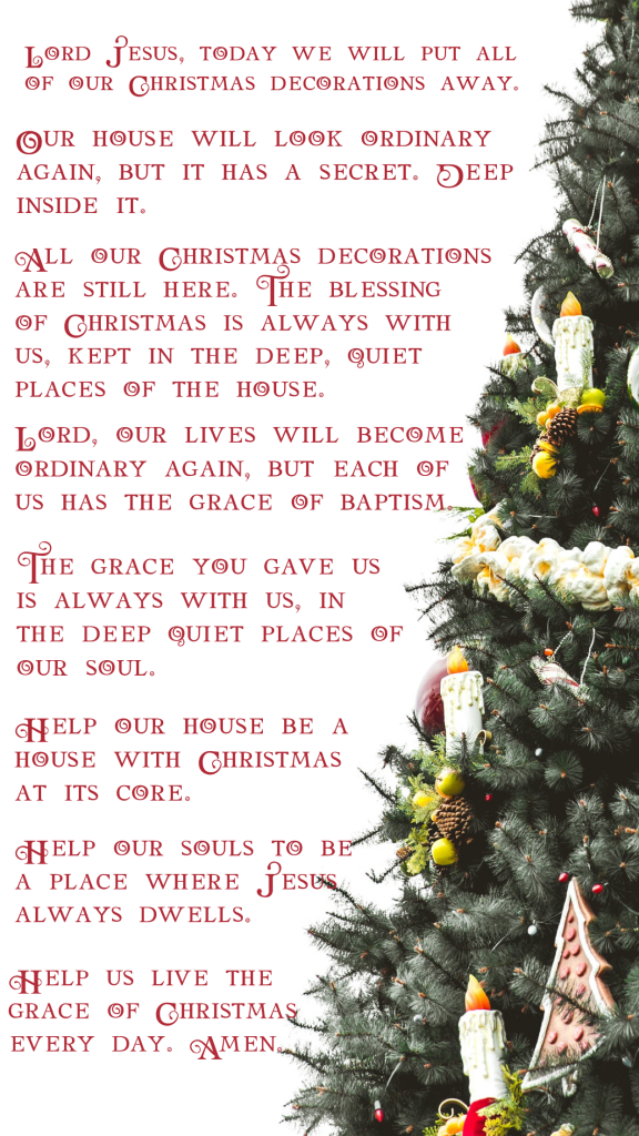 Prayer for Taking Down Christmas Decorations & Candlemas Clean Out