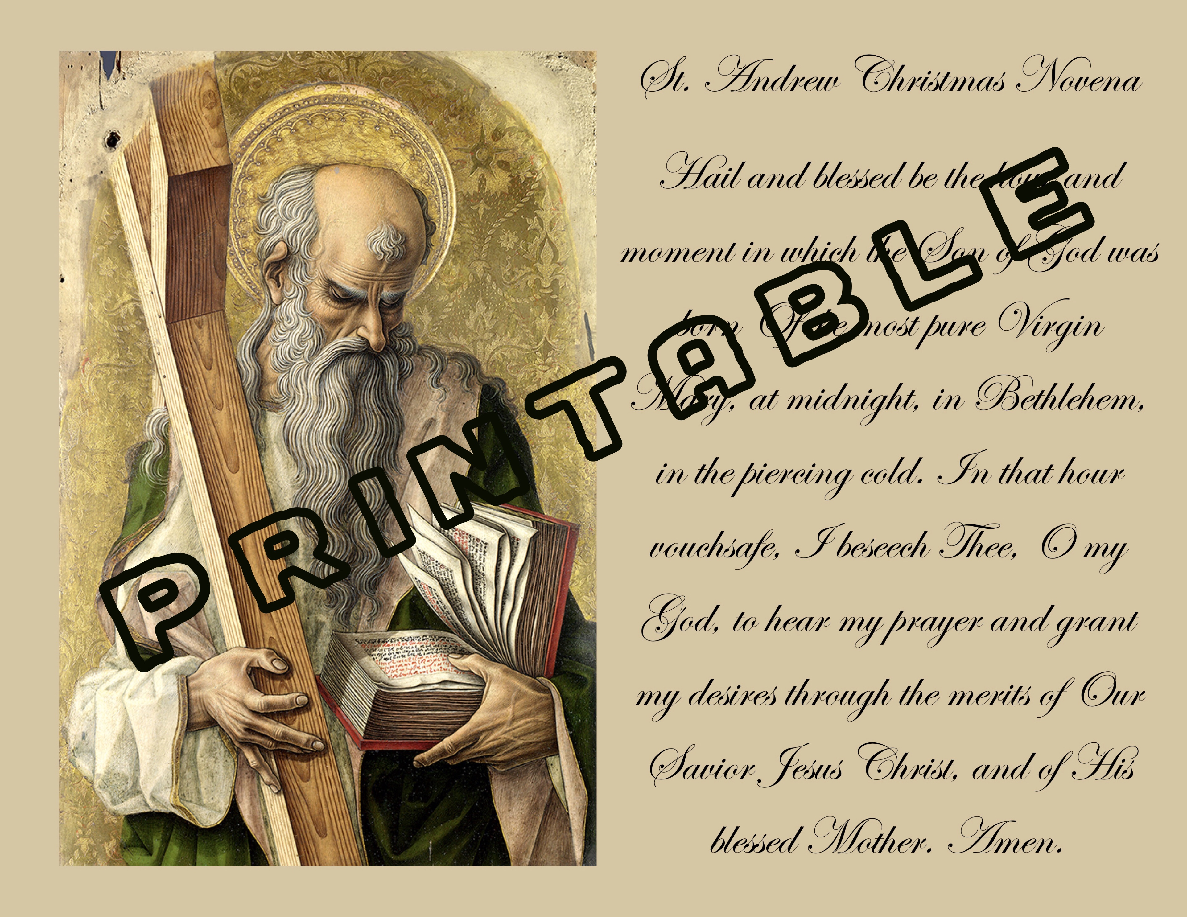 St. Andrew Christmas Novena Printable Clean Out Your Eyes